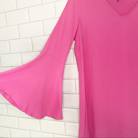 Anthro HD in Paris Bell Sleeve Shift Dress Pink 0 - Picture 4 of 13